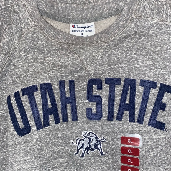 :::NWT:::champion utah state College grey sweatshirt men. - Picture 11 of 12